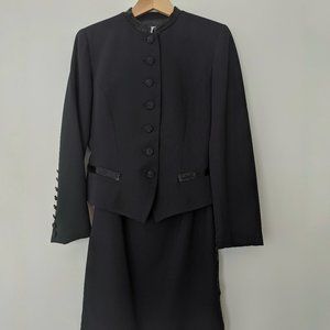 black Badgley Mischka Dress skirt suit vintage 90s